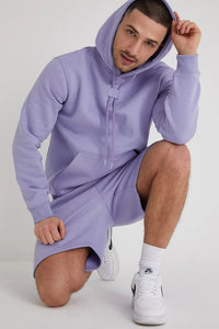 DML Aldo Premium Brushback Fleece Hoodie in AMETHYST Lilac - Raw Menswear