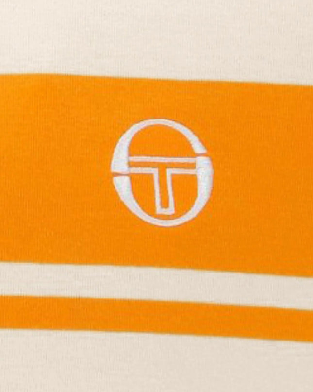 Sergio Tacchini Master Crew Neck Tee in Sandshell/Orange Pepper