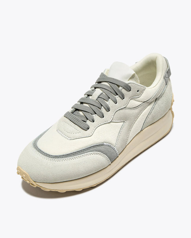 Diadora Race Suede SW Sporty Trainers in White/Limestone