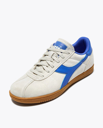 Diadora Tokyo Suede Trainers in White/Amparo Blue