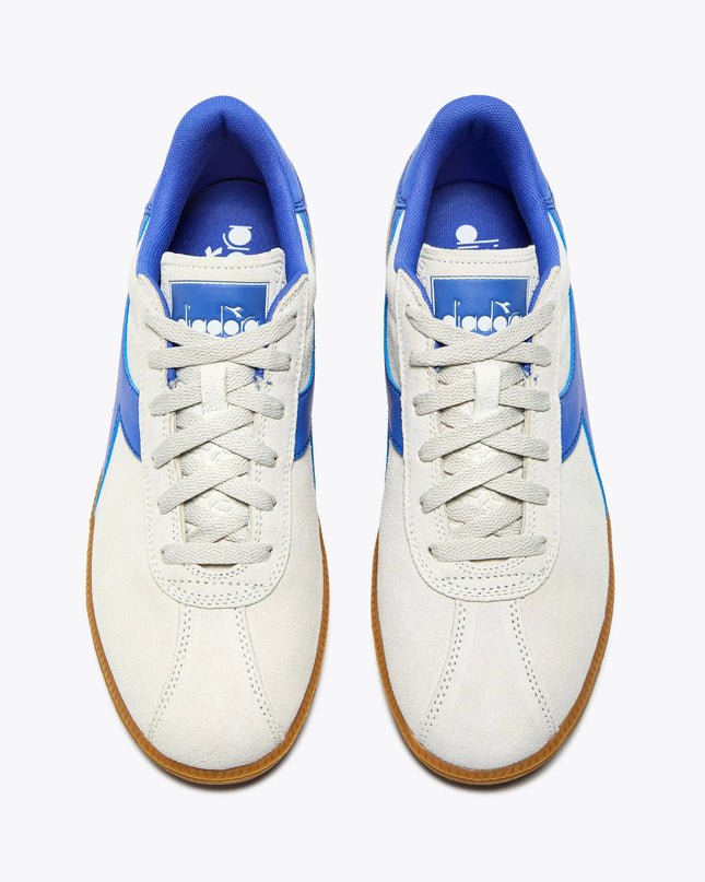 Diadora Tokyo Suede Trainers in White/Amparo Blue