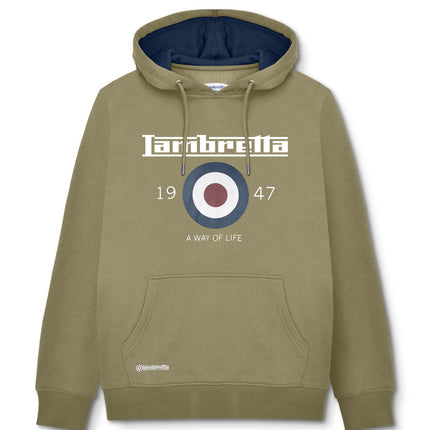 Lambretta Target Hoodie Khaki - Raw Menswear