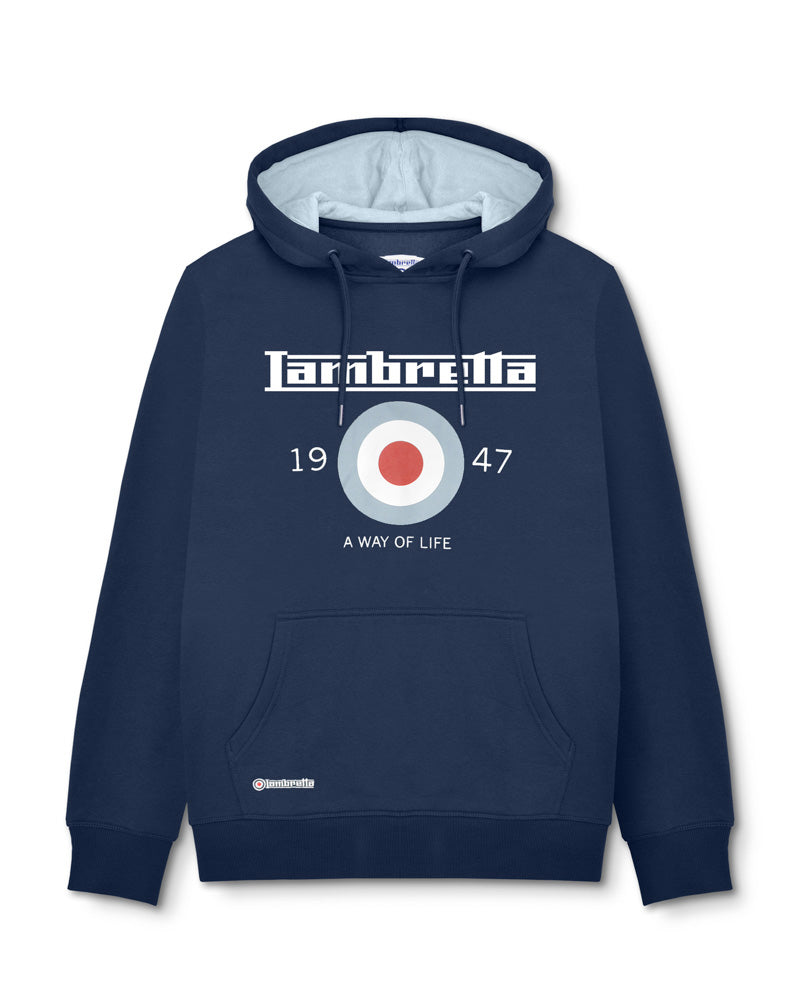 Lambretta Target Hoodie Navy - Raw Menswear