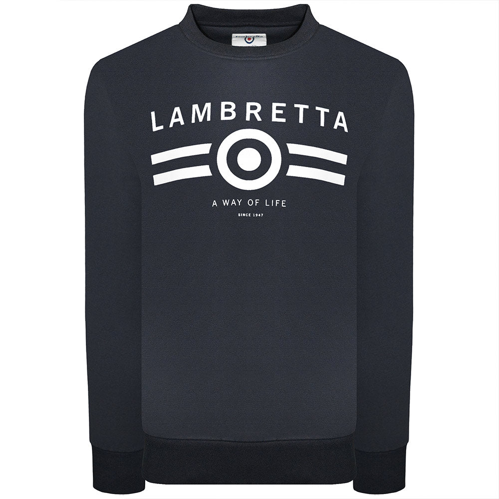 Lambretta Crew Neck Sweater Navy - Raw Menswear