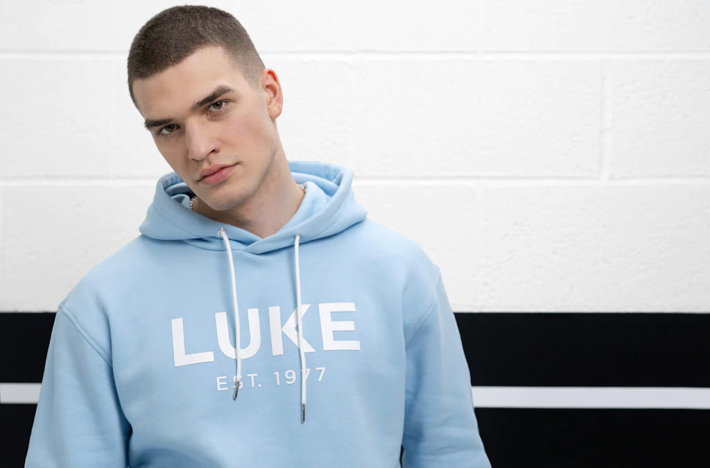 Luke Grand LUKE Est. 1977 Hoodie Sky Blue - Raw Menswear