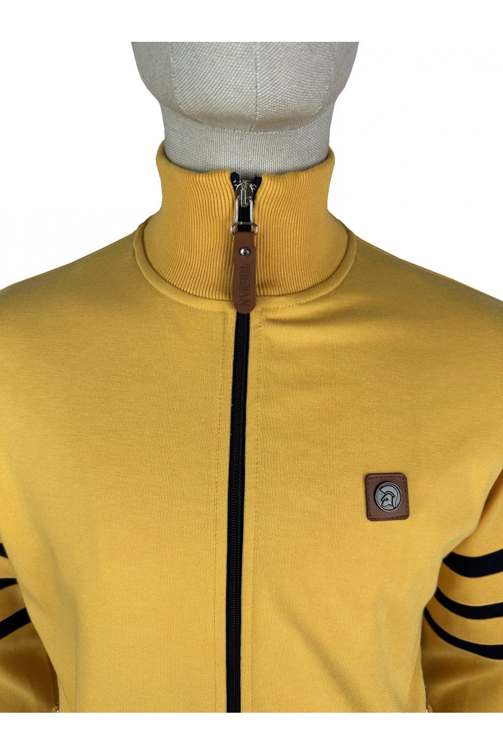 Trojan TR/8851 Stripe Sleeve Track Top Mustard - Raw Menswear