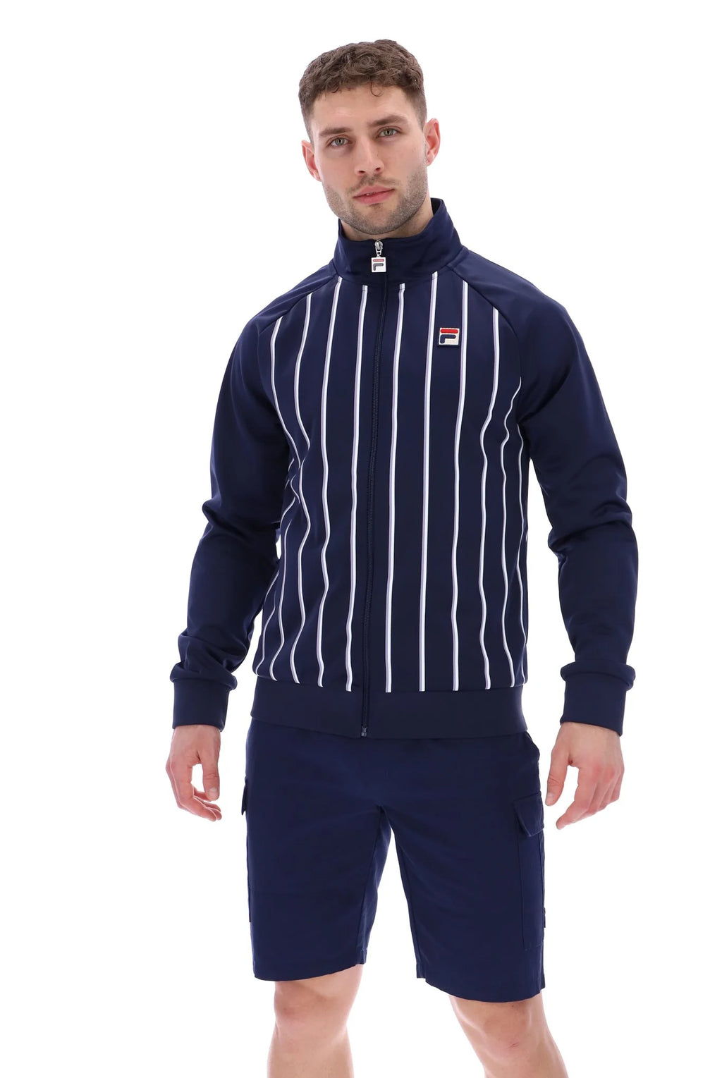 FILA Hudson Striped Track Top Jacket Navy - Raw Menswear