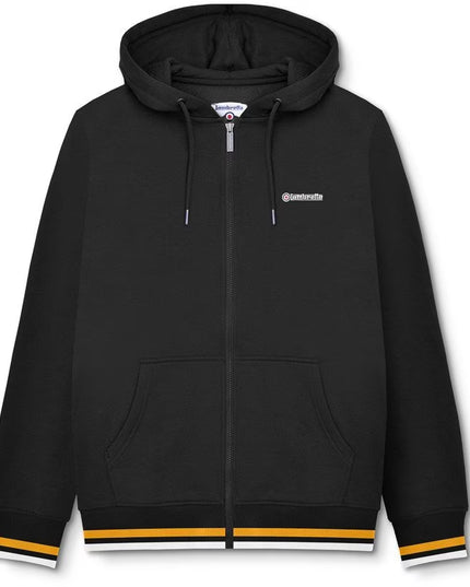 Lambretta Full Zip Hoodie in Black/Cashew/Gold - 405