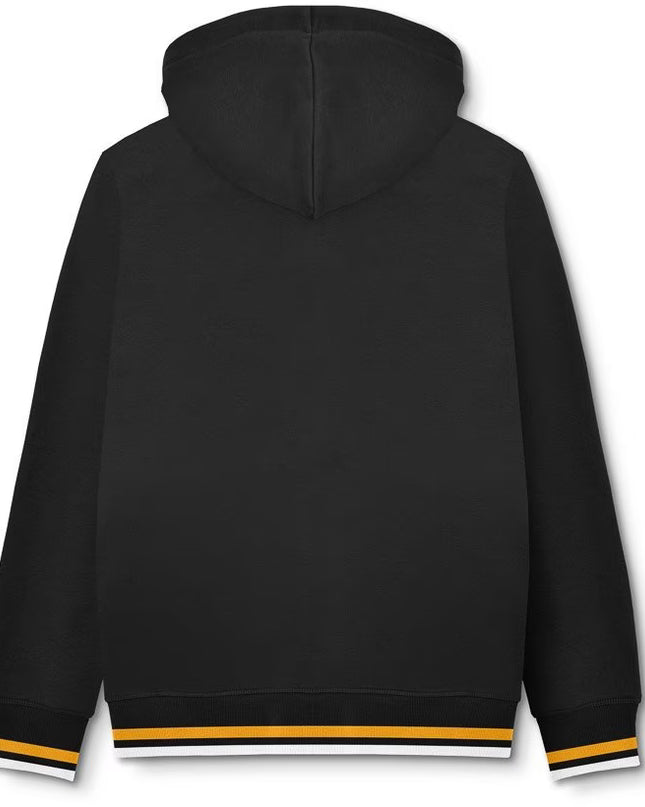 Lambretta Full Zip Hoodie in Black/Cashew/Gold - 405