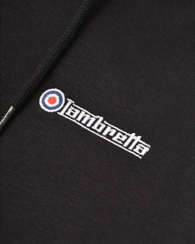 Lambretta Full Zip Hoodie in Black/Cashew/Gold - 405