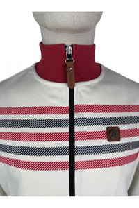TROJAN Print Border Stripe Track Top TR/8854 Ecru - Raw Menswear