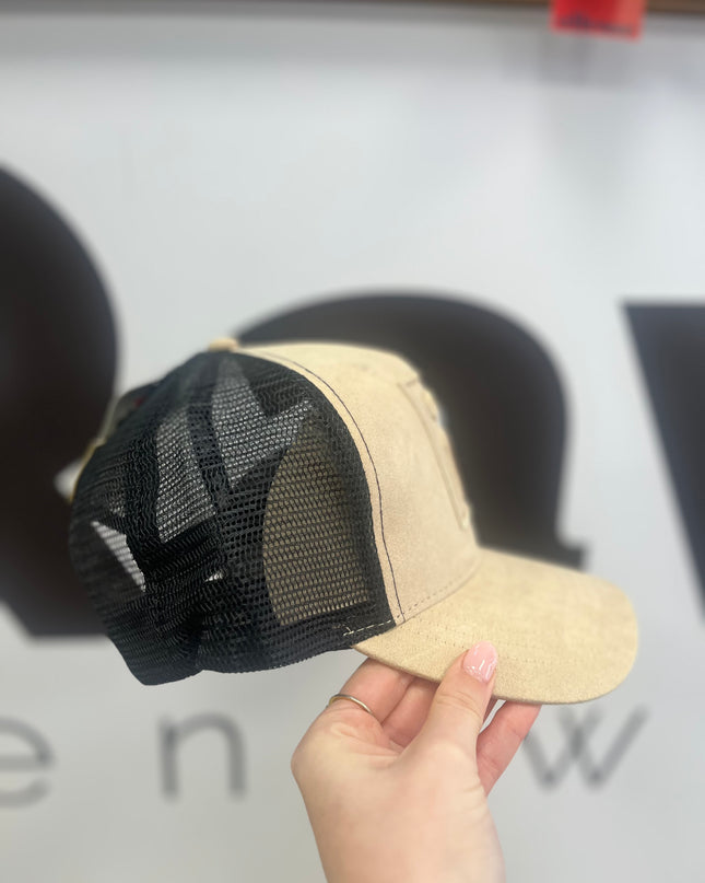 FILA Turo F Box Suede Tonal Mesh Back Cap Classic Beige - 1148