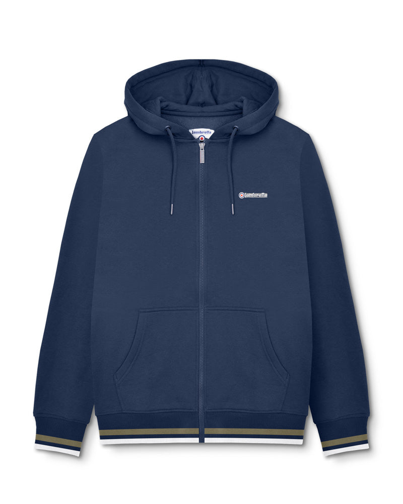 Lambretta Full Zip Hoodie Navy/Khaki - Raw Menswear