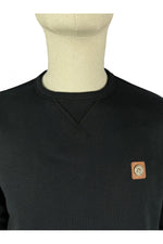 Charger l&#39;image dans la galerie, TROJAN Houndstooth trim crew sweat TR/8855 Black - Raw Menswear

