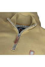 Lade das Bild in den Galerie-Viewer, TROJAN Houndstooth Trim 1/4 Zip Sweater TR/8856 Camel - Raw Menswear
