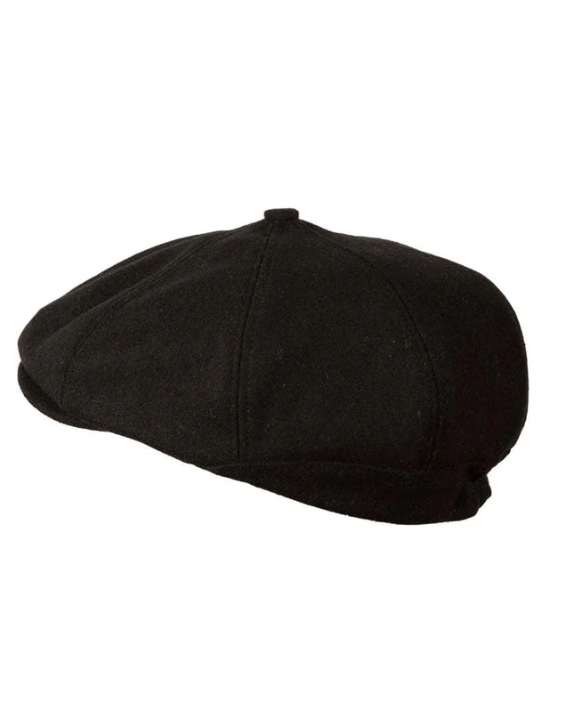 Tommy Tweed Baker Boy Cap Black - Raw Menswear