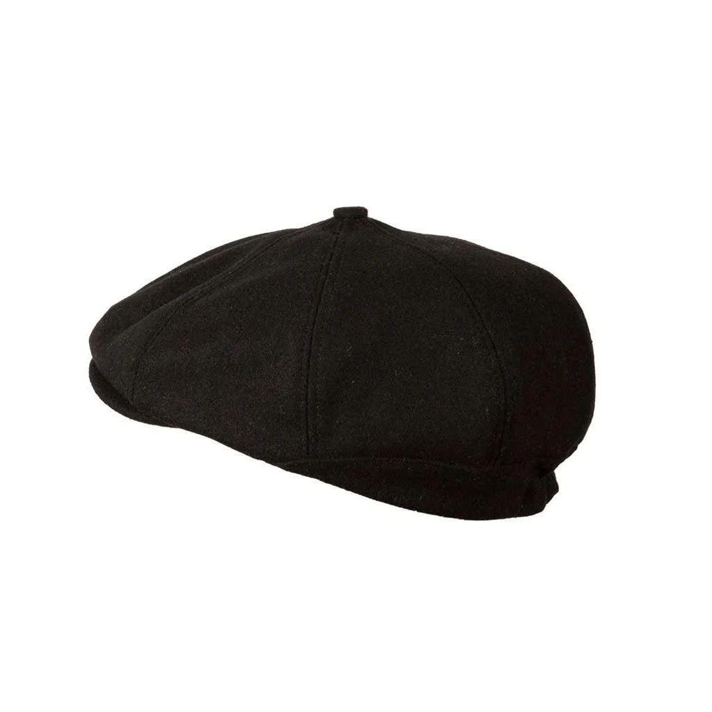 Tommy Tweed Baker Boy Cap Black - Raw Menswear