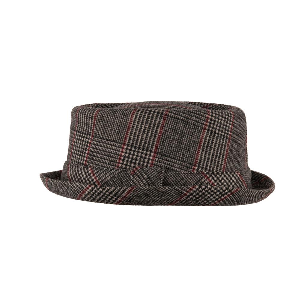 Heritage Doyle Tweed Pork Pie Hat Prince Of Wales Check Grey - Raw Menswear