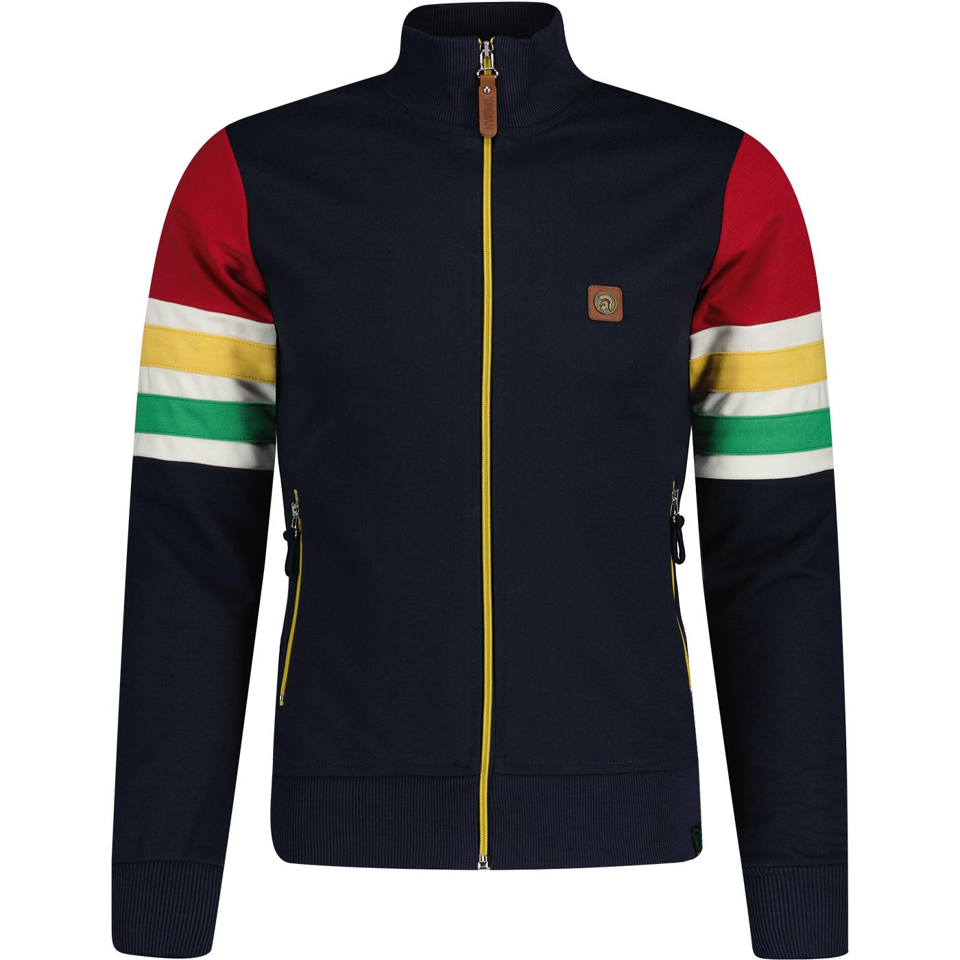 Trojan TC/1035 Marley Stripe Sleeve Track Top Jacket Navy - Raw Menswear