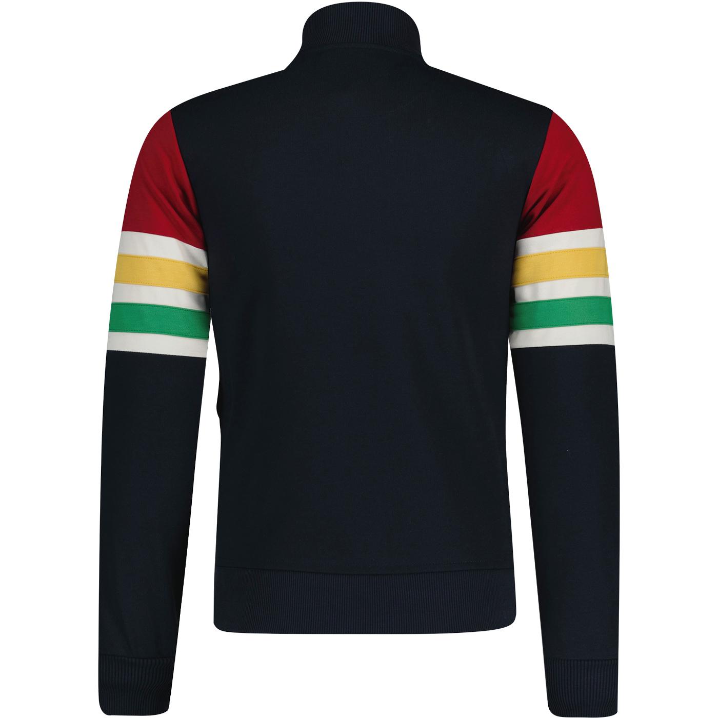 Trojan TC/1035 Marley Stripe Sleeve Track Top Jacket Navy - Raw Menswear