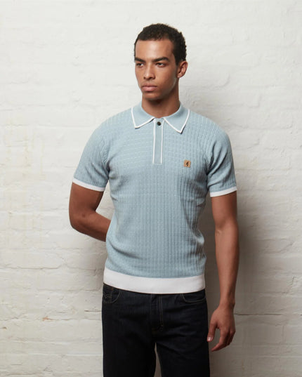 Gabicci Vintage Osbourne SS Knit Polo Mint