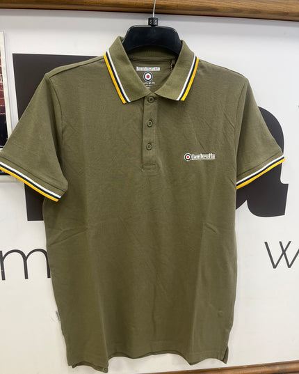 Lambretta Triple Tipped Polo Khaki White/Navy/Gold