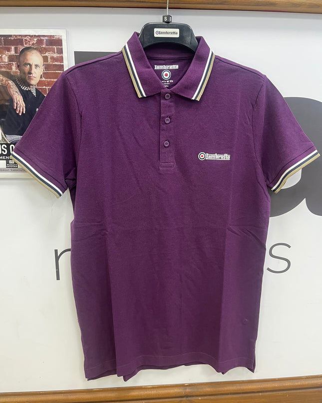 Lambretta Triple Tipped Polo Winter Bloom White/Navy/Cashew