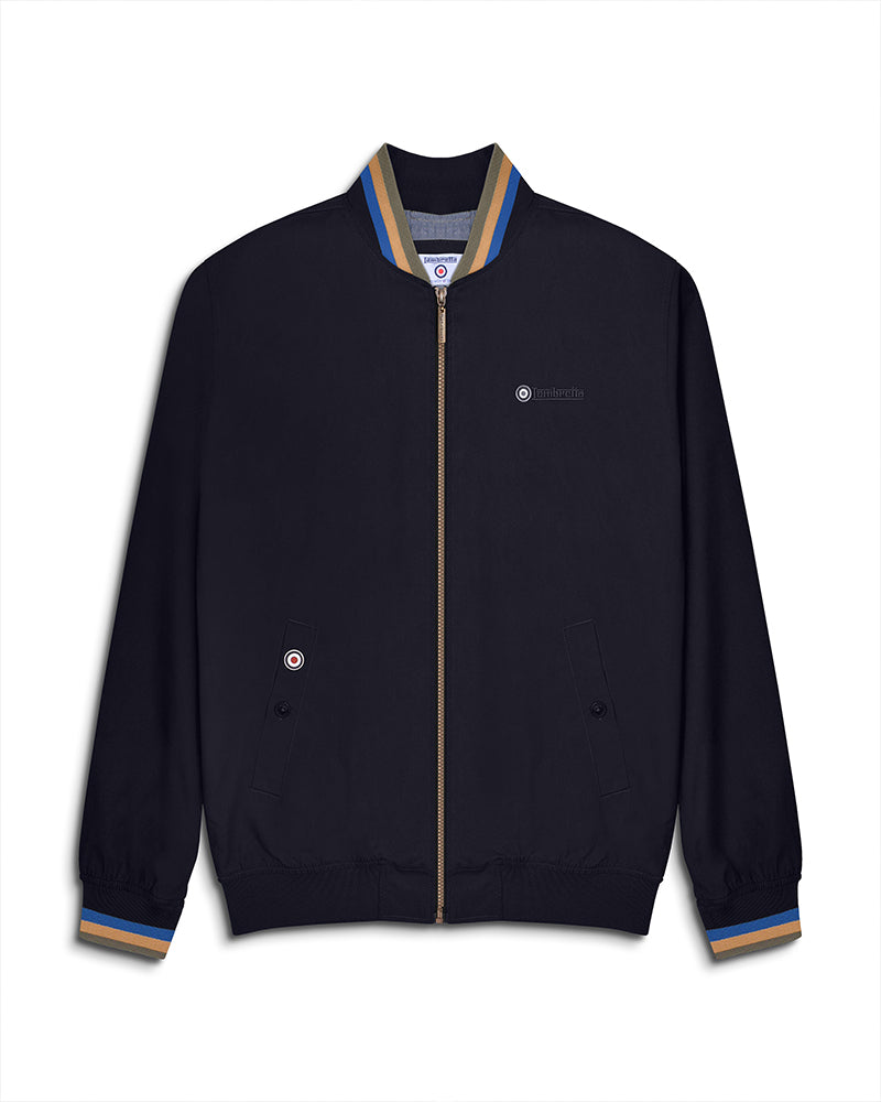 Lambretta Triple Tipped Monkey Jacket Black Khaki/Sand/Dark Blue