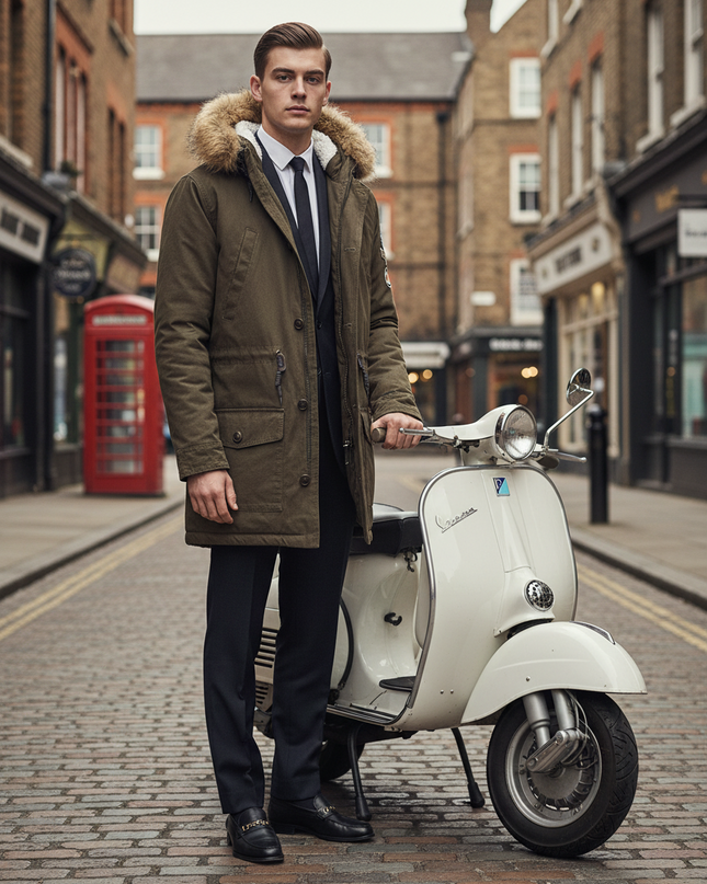 Lambretta Sherpa Lined Parka Khaki - 685