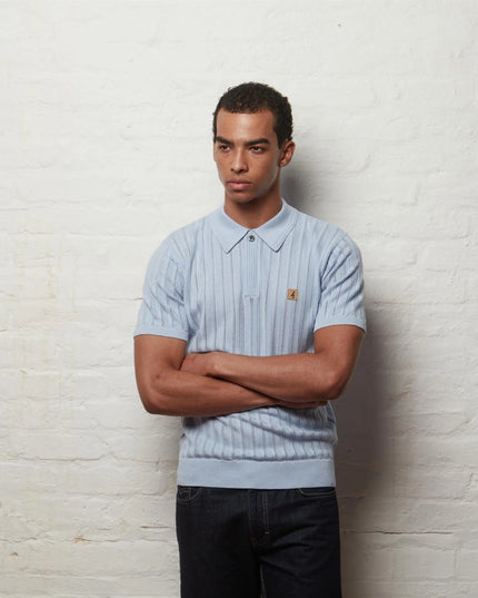 Mens Woodall Short Sleeve Knit Polo Gabicci Vintage SURF