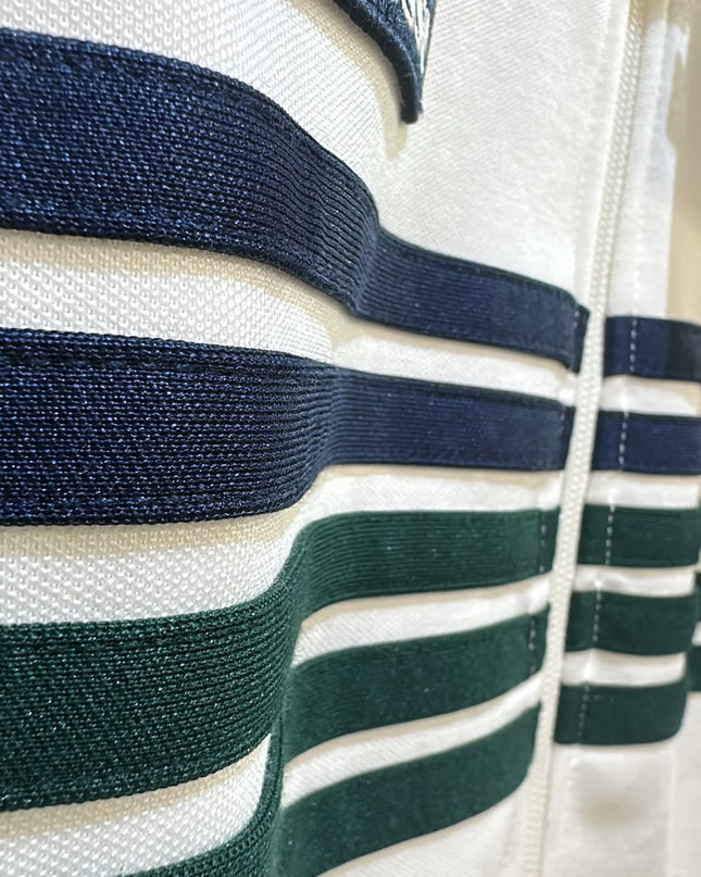 Ellesse Vicenza Track Top in Off White/Dark Green