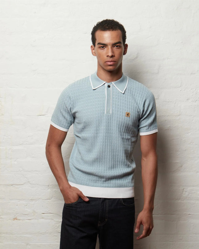 Gabicci Vintage Osbourne SS Knit Polo Mint