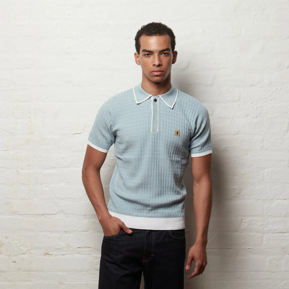 Gabicci Vintage Osbourne SS Knit Polo Mint