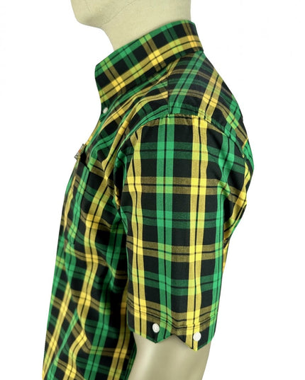 Trojan Check SS Shirt With Free Matching Pocket Square TC/1034 Black - 037 Raw Menswear