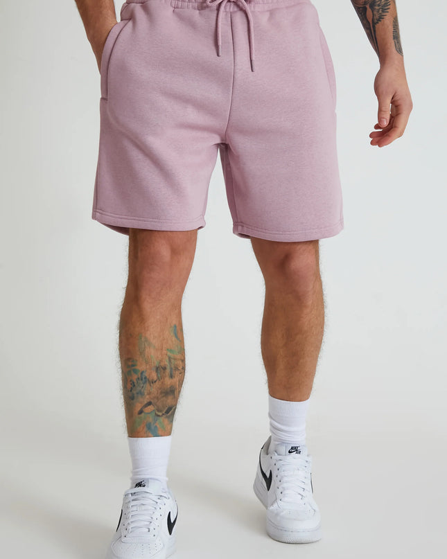 DML Banks Premium Brushback Fleece Shorts in MAUVE HAZE - Raw Menswear