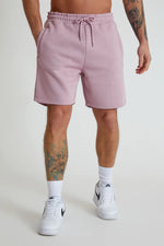 Load image into Gallery viewer, DML Banks Premium Brushback Fleece Shorts in MAUVE HAZE - Raw Menswear
