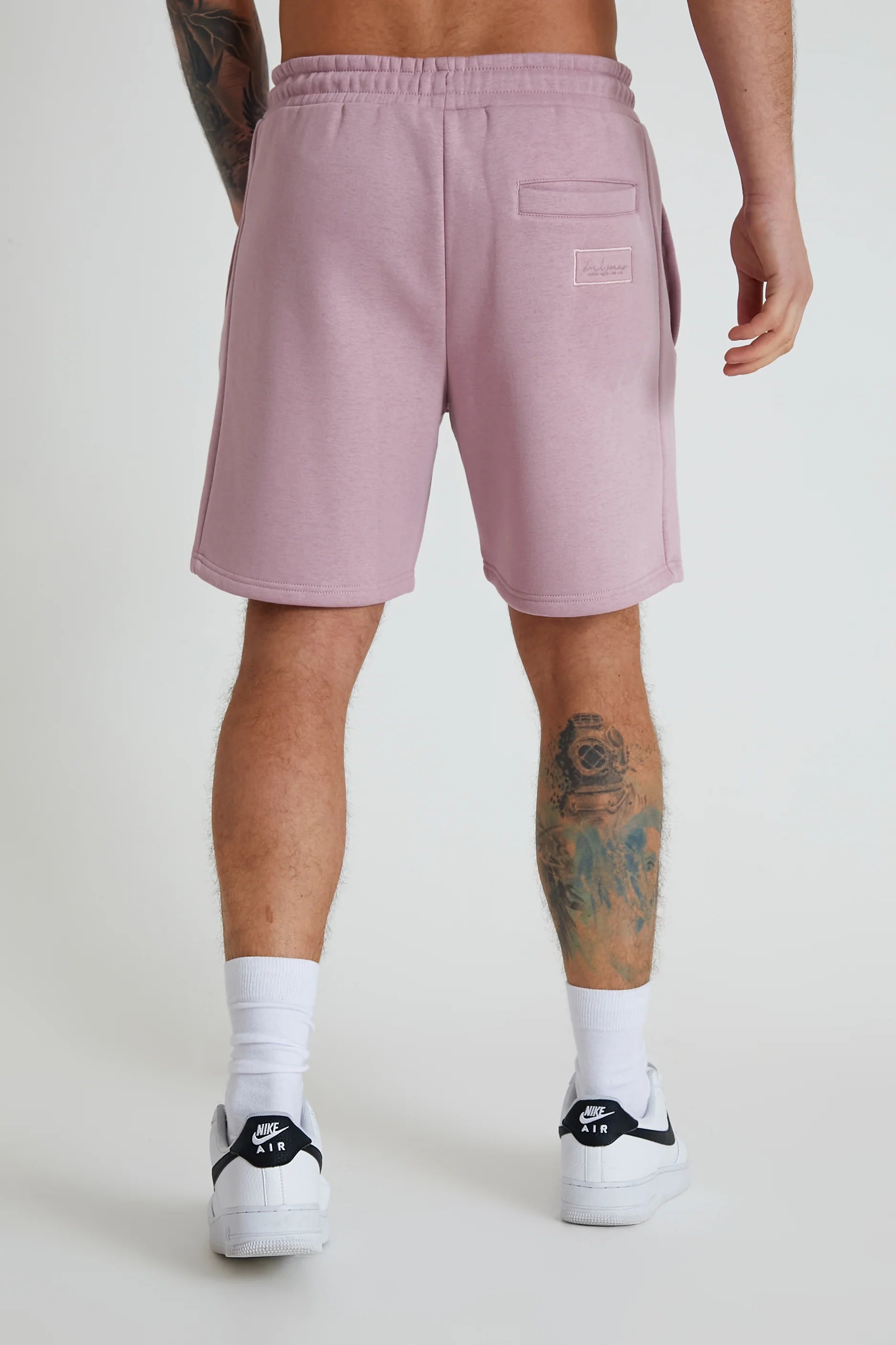 DML Banks Premium Brushback Fleece Shorts in MAUVE HAZE - Raw Menswear