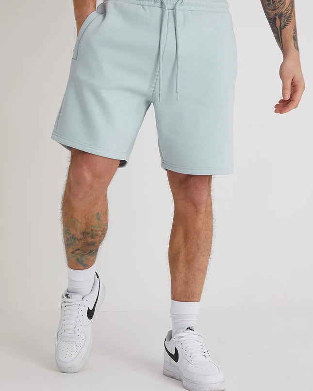 DML Banks Premium Brushback Fleece Shorts in Cerulean - Raw Menswear