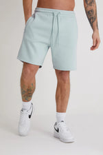 Load image into Gallery viewer, DML Banks Premium Brushback Fleece Shorts in Cerulean - Raw Menswear
