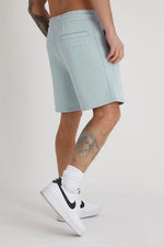 Charger l&#39;image dans la galerie, DML Banks Premium Brushback Fleece Shorts in Cerulean - Raw Menswear
