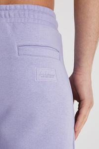 DML Banks Premium Brushback Fleece Shorts in AMETHYST Lilac - Raw Menswear