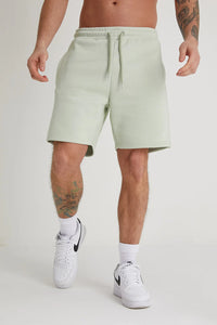 DML Banks Premium Brushback Fleece Shorts in ARTICHOKE Mint Green - Raw Menswear