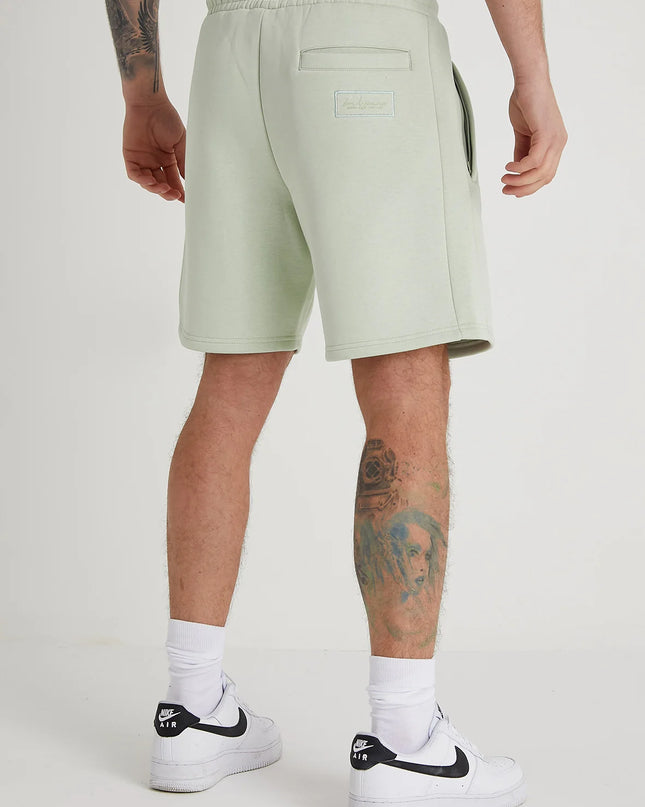 DML Banks Premium Brushback Fleece Shorts in ARTICHOKE Mint Green - Raw Menswear