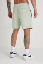 Load image into Gallery viewer, DML Banks Premium Brushback Fleece Shorts in ARTICHOKE Mint Green - Raw Menswear
