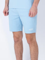 Load image into Gallery viewer, Luke Staggering Sweat Shorts Sky Blue - Raw Menswear
