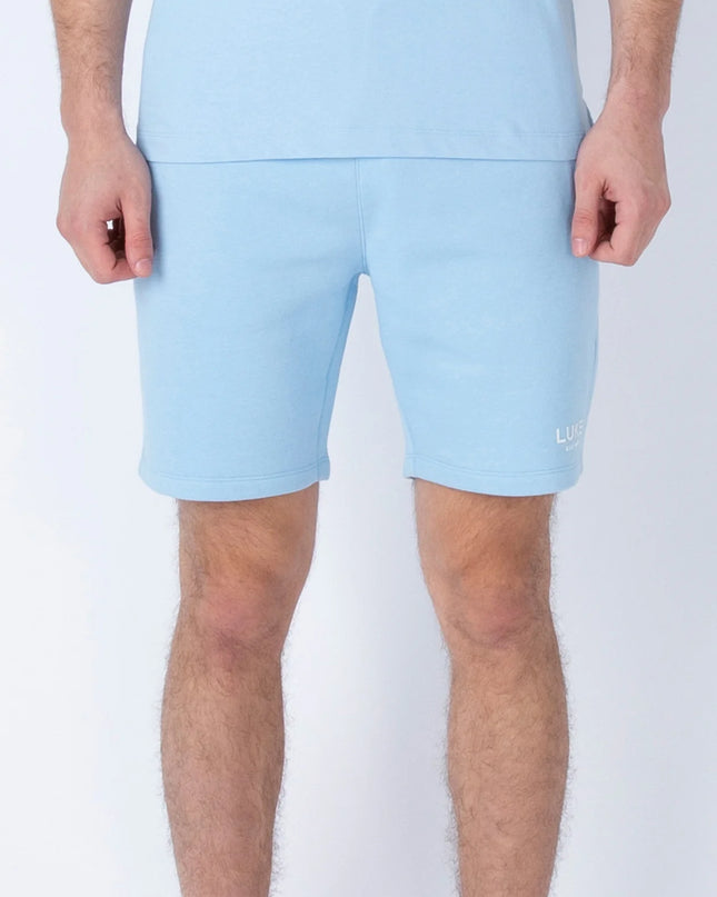 Luke Staggering Sweat Shorts Sky Blue - Raw Menswear