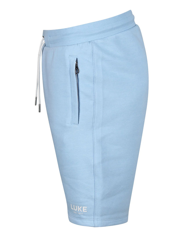 Luke Staggering Sweat Shorts Sky Blue - Raw Menswear