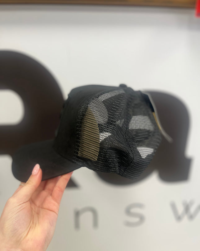 FILA Turo F Box Suede Tonal Mesh Back Cap Black - 1149