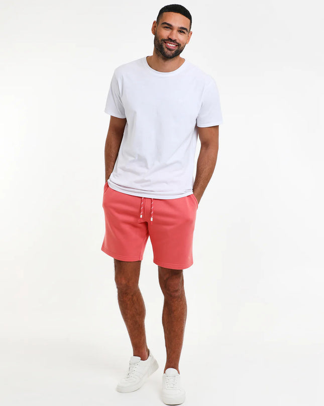 Threadbare Mens Bergamot Fleece Shorts Coral - Raw Menswear