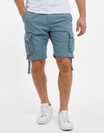 Load image into Gallery viewer, Threadbare Mens Cotton Cargo Shorts Duck Egg Blue - RawcMenswear
